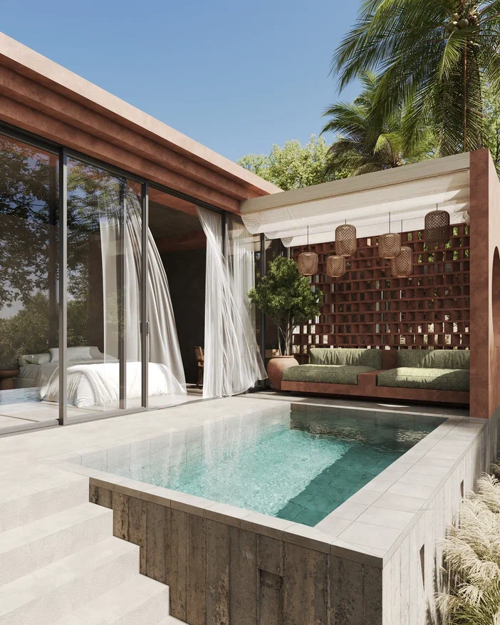 OCEAN AND PARK VIEW WITH EASTERN PHILOSOPHY DESIGN 1 BEDROOM VILLA FOR SALE LEASEHOLD IN ULUWATU BE-1815 